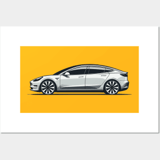 Tesla Model 3 Posters and Art